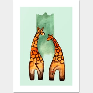 loving giraffes Posters and Art